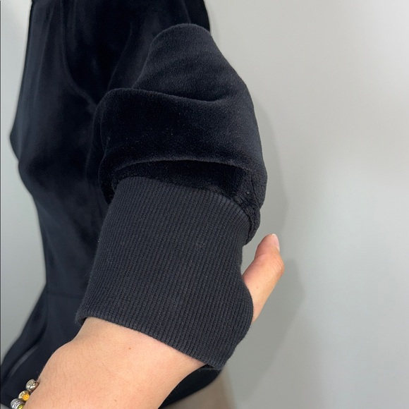 Athleta Velour Fuzzy Women's Black Zip-Up Jacket - Picture 5 of 8